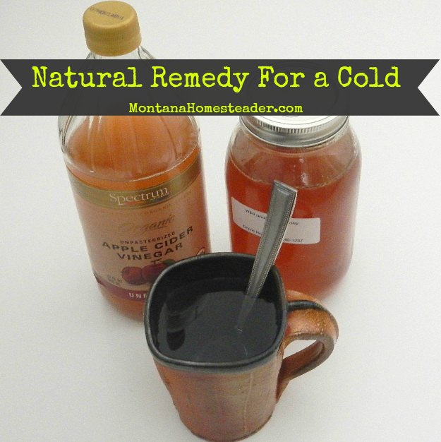 natural remedy for the common cold with apple cider vinegar and honey | Montana Homesteader