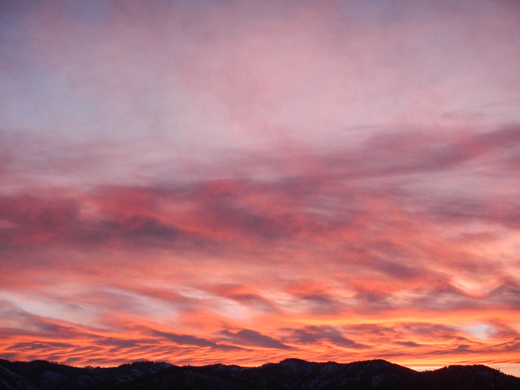 montana winter sunset on the homestead