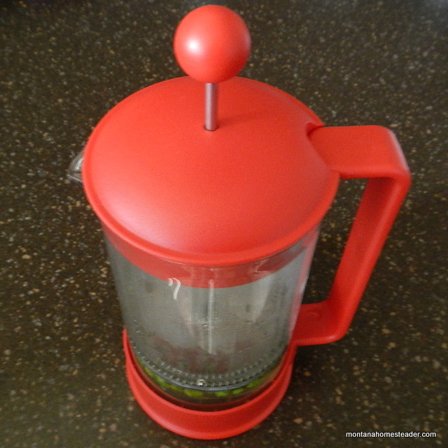 Using a french press to make loose leaf herbal tea
