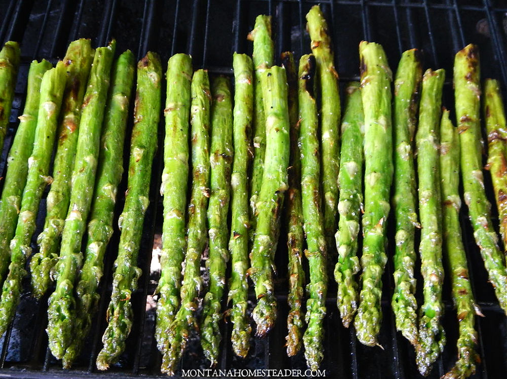 how to make a grilled asparagus recipe grilled asparagus spears in a grill basket on the gas grill 