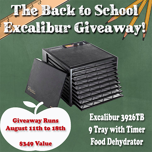 9 Tray Excalibur Dehydrator Giveaway Montana Homesteader