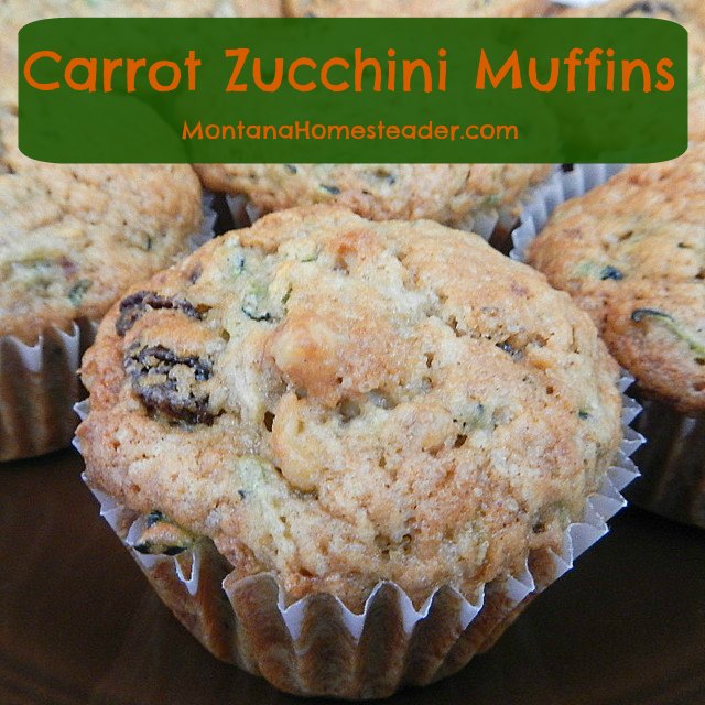 healthy breakfast muffin recipe for carrot zucchini muffins | Montana Homesteader