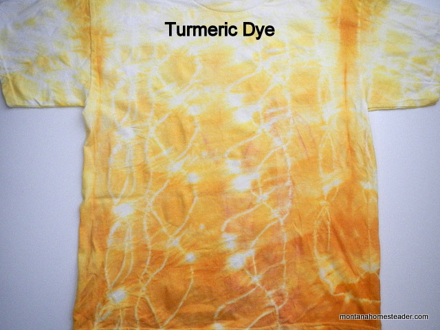 using turmeric to make a natural organic dye to tie dye a t shirt | Montana Homesteader