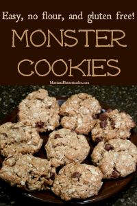 plate of homemade monster cookies