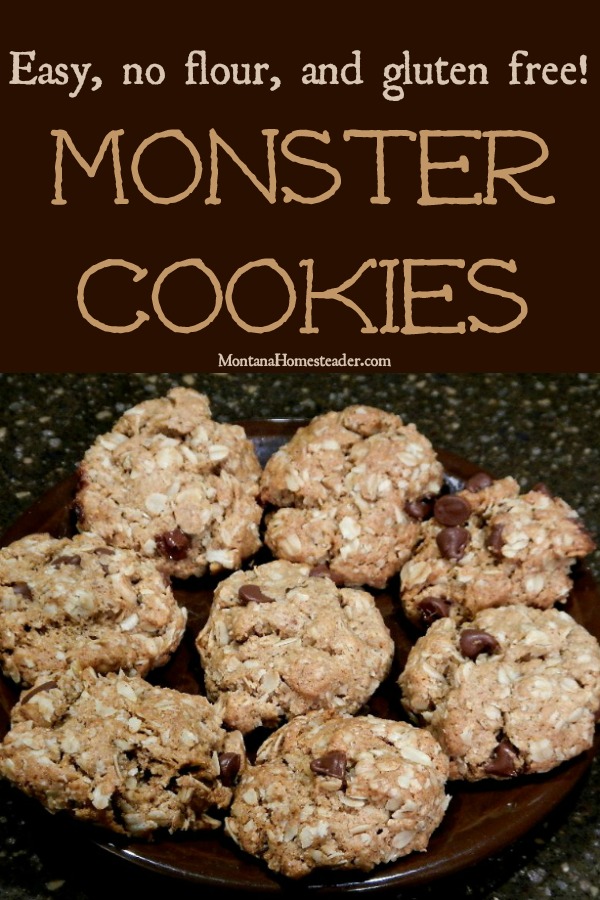 plate of homemade monster cookies