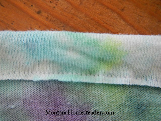 How to make a girls upcycled t-skirt tshirt skirt sewing in a waistband in the skirt when making a skirt from an old t shirt