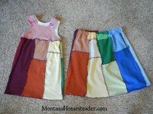 How to make an upcycled t shirt skirt and t shirt dress | Montana Homesteader