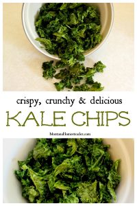 A bowl of crispy crunchy and delicious kale chips Montana Homesteader blog
