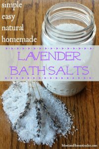 jar of natural homemade lavender bath salts Montana Homesteader