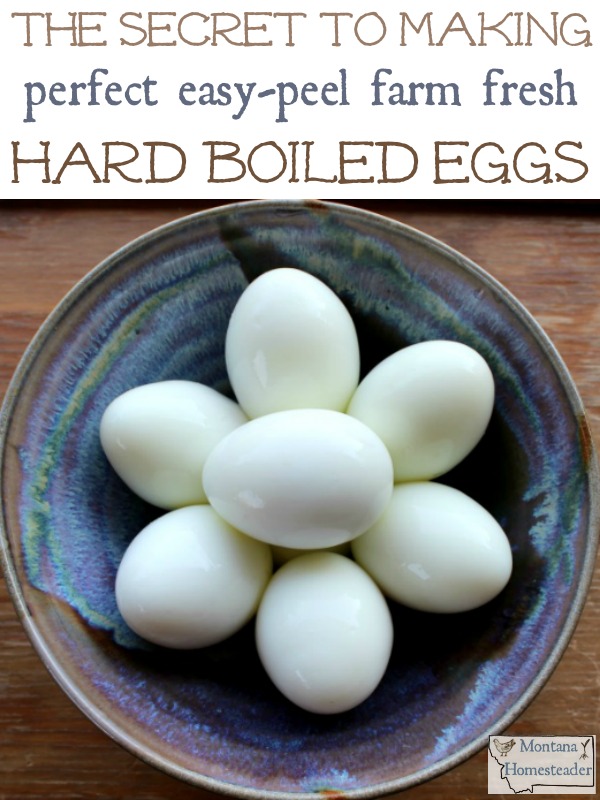 Perfect easy peel farm fresh hard boiled eggs Montana Homesteader