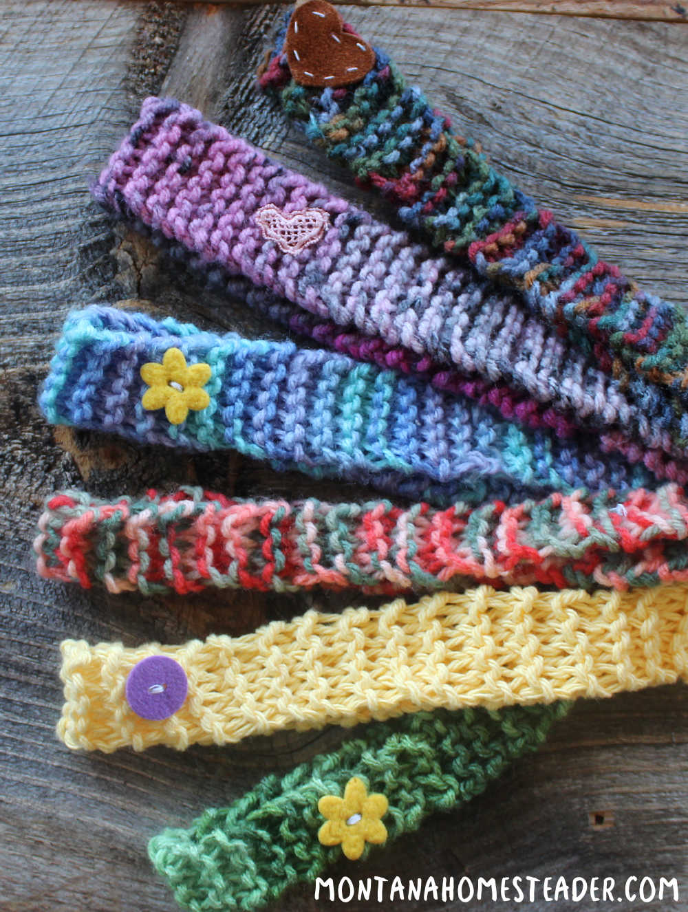How to add variations decorations buttons to beginners knit headbands knitting DIY