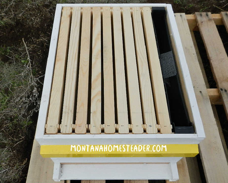 How to put together frames for a Langstroth bee hive and use a tank feeder to feed honey bees